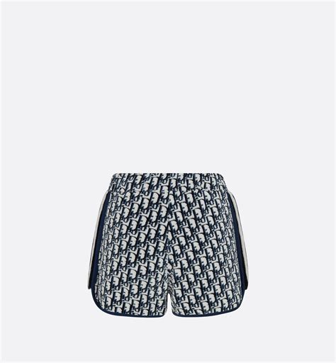 white and blue dior shorts|More.